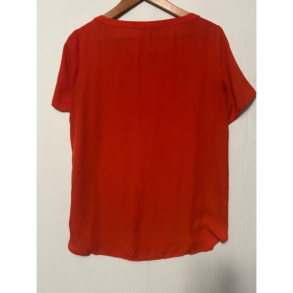 Banana Republic Orange Top Short Sleeve Lightweight Pullover Blouse Size Small - Picture 7 of 9